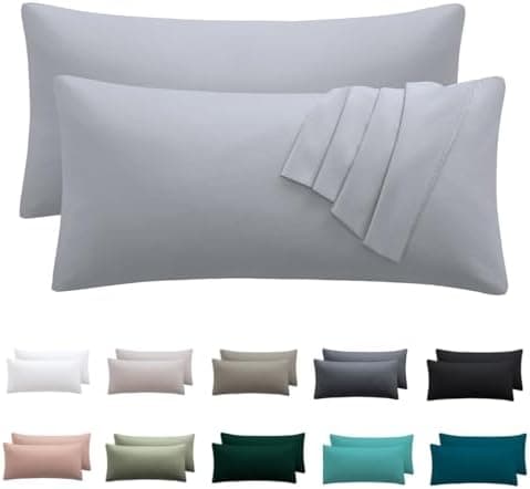 Kissenbezug 40x80 cm 2er Set – 100% Mikrofaser Beige, weich & bügelfrei mit Reißverschluss