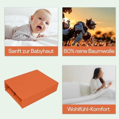 Elastisches Jersey-Spannbettlaken 90x180 cm – 100% Baumwolle, kuschelig warm