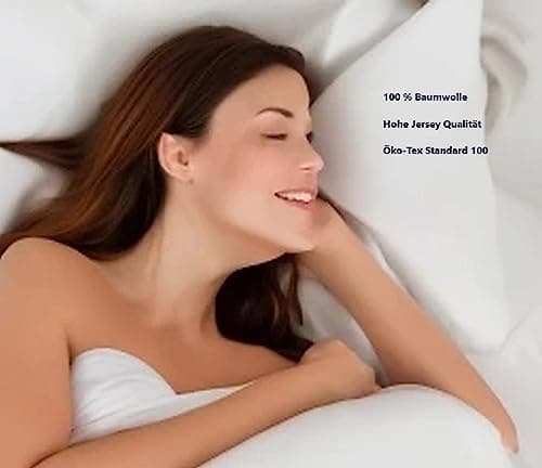 EXKLUSIV HEIMTEXTIL Jersey-Spannbettlaken 90–100 x 200 cm, bis 25 cm Matratzenhöhe – 100% Baumwolle, Öko‑Tex zertifizier