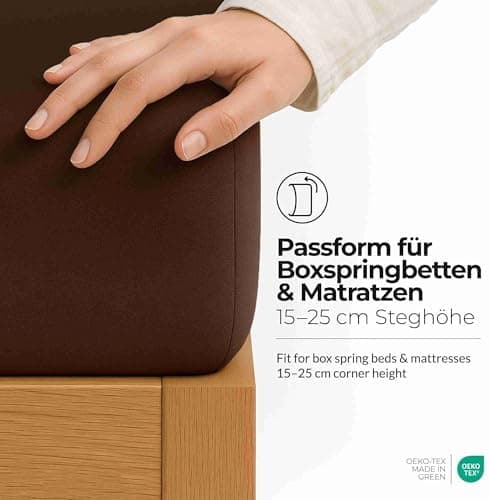 etérea Jersey-Spannbettlaken 80x200 cm Weiß – 100% Baumwolle, OEKO-TEX MADE IN GREEN & STANDARD 100