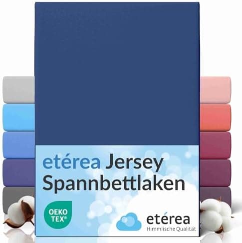 etérea Jersey-Spannbettlaken 80x200 cm Weiß – 100% Baumwolle, OEKO-TEX MADE IN GREEN & STANDARD 100
