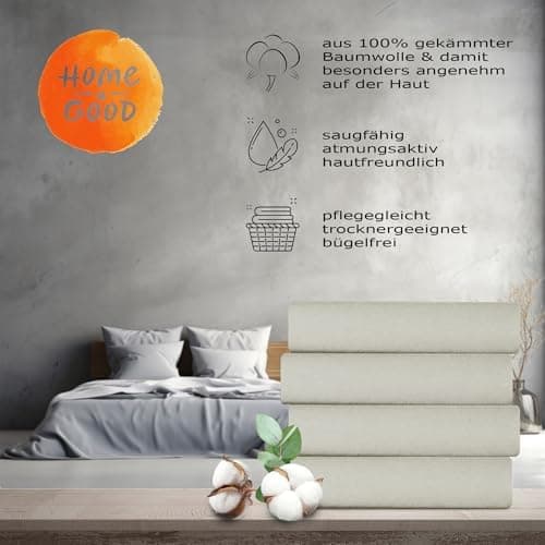 home4good Spannbettlaken 120x200 cm – Jersey 100% Baumwolle (OEKO-TEX STANDARD 100) – für Matratzenhöhe 15–25 cm, Weiß