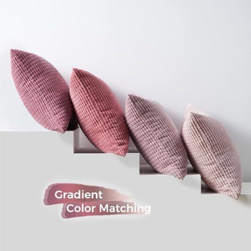 Topfinel Kissenbezüge 40x40 cm 4er-Set Rosa – Cord-Optik, flauschig, GRS‑zertifiziert