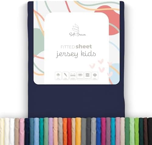 Soft Dream Spannbettlaken 90x200 cm Dunkelgrau – 100% gekämmte Baumwolle Jersey – für Kinder- & Juniorbett