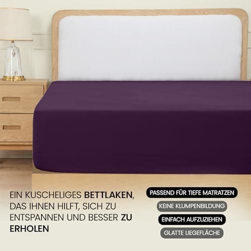 Utopia Bedding Spannbettlaken 180×200 cm – Grau, gebürstete Polyester‑Mikrofaser, OEKO‑TEX zertifiziert