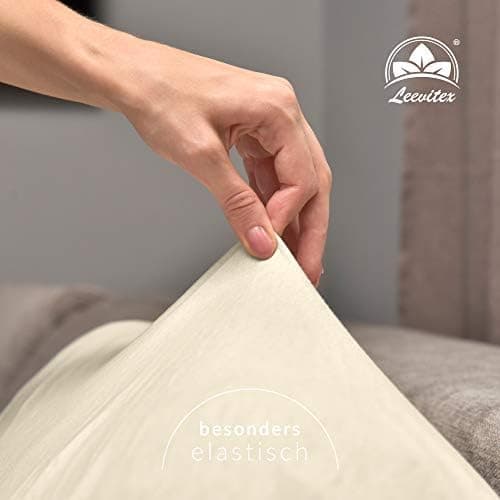leevitex® Spannbettlaken 180x200–200x200 cm | 100% Jersey-Baumwolle | für Matratzen bis 25 cm