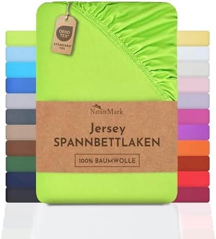 NatureMark Jersey-Spannbettlaken – 100% Baumwolle, 120 x 200 cm (Schoko Braun)