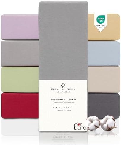 Spannbettlaken 90x200 – Jersey 100% gekämmte Baumwolle, passend für Matratzen bis 30 cm