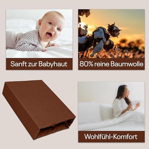 Elastisches Jersey-Spannbettlaken 90x180 cm – 100% Baumwolle, kuschelig warm