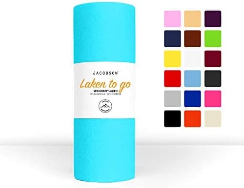 Jacobson Jersey-Spannbettlaken – 50% Baumwolle/50% Polyester, elastisch & hautsympathisch – 180–200 x 200 cm, 1er Set, N