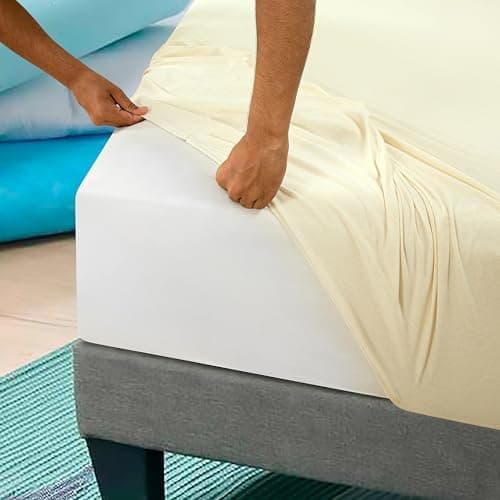 Jersey-Spannbettlaken 100% Baumwolle – 100% gekämmte Baumwolle, 90 x 200 cm (Steghöhe 27 cm)