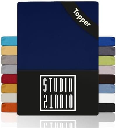 STUDIO Basic Spannbettlaken 200×220 cm – Jersey aus 100% gekämmter Baumwolle, elastisch & bügelfrei, passend für Matratz