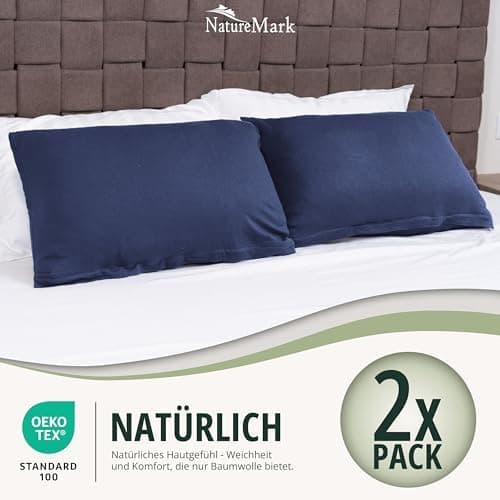 NatureMark Jersey Kissenbezüge – weich & atmungsaktiv, hautfreundlich – 40x40 cm, Anthrazit