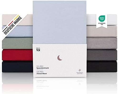 Blumtal® Premium Spannbettlaken 120x200 cm – 100% Baumwolle, OEKO‑TEX® STANDARD 100 – für Matratzen bis 25 cm