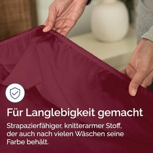 Spannbettlaken 180x200 cm – Extra tiefes Spannbetttuch bis 40 cm (16") – Weiche gebürstete Mikrofaser, knitterfrei & sch