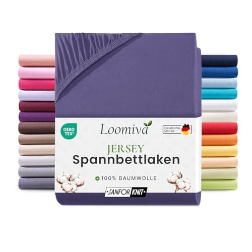 Jersey-Spannbettlaken 100% Baumwolle – 90–100×200 cm, für Matratzen bis 25 cm (Steghöhe bis 23 cm), Beige