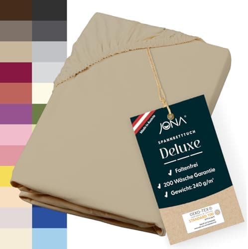 Spannbettlaken Deluxe Hotelqualität – 100% Baumwoll-Jersey, 240 g/m² – 180–200 x 200–220 cm