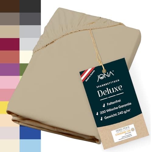 Spannbettlaken Deluxe Hotelqualität – 100% Baumwoll-Jersey, 240 g/m² – 180–200 x 200–220 cm