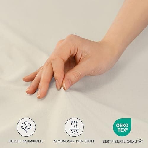 Dreamzie Spannbettlaken 90x190/200 cm – 100% Jersey‑Baumwolle, OEKO‑TEX STANDARD 100