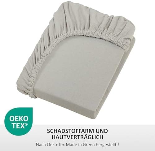 Jersey-Spannbettlaken 100% Baumwolle – 100% gekämmte Baumwolle, 90 x 200 cm (Steghöhe 27 cm)