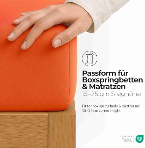 etérea Jersey-Spannbettlaken 80x200 cm Weiß – 100% Baumwolle, OEKO-TEX MADE IN GREEN & STANDARD 100