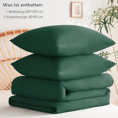 WAVVE Bettwäsche 135x200 – 4‑teiliges Mikrofaser‑Set Anthrazit (inkl. 2×80×80 cm Kissenbezüge) mit Reißverschluss, OEKO‑