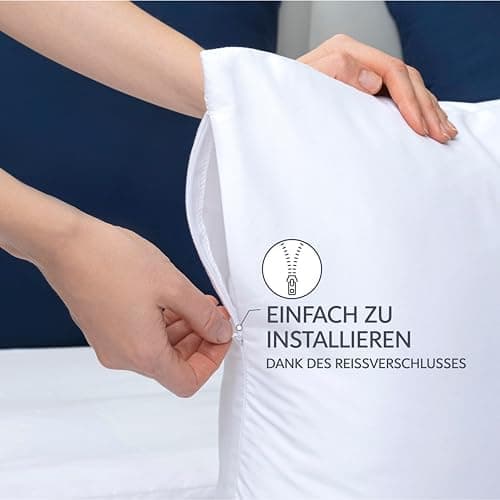 Dreamzie Kissenbezug 40x80 (2er Set) – Mikrofaser weich, OEKO-TEX STANDARD 100, Anthrazit mit Reißverschluss