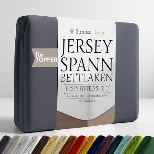 Jersey-Spannbettlaken / Spannbetttuch – 100% Baumwolle, 180x200–200x200 cm