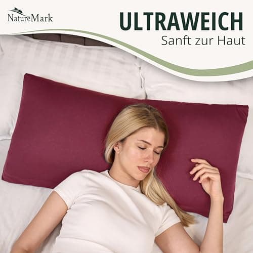 NatureMark Jersey Kissenbezüge – weich & atmungsaktiv, hautfreundlich – 40x40 cm, Anthrazit