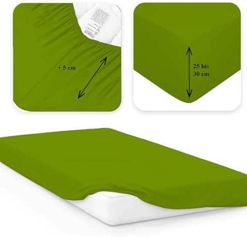 120x200 cm Jersey-Spannbettlaken – 100% Baumwolle, Weiß