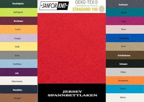 EXKLUSIV HEIMTEXTIL Jersey-Spannbettlaken 90–100 x 200 cm, bis 25 cm Matratzenhöhe – 100% Baumwolle, Öko‑Tex zertifizier
