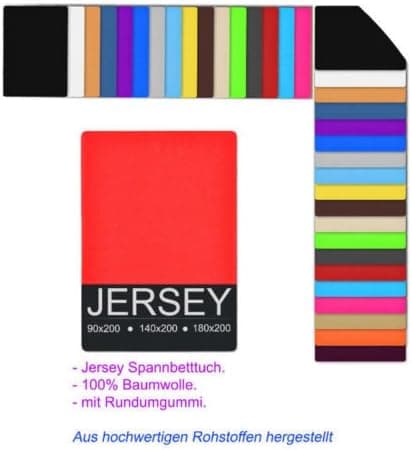Spannbettlaken/Spannbetttuch aus Jersey-Baumwolle – 140/160 x 200 cm, Braun