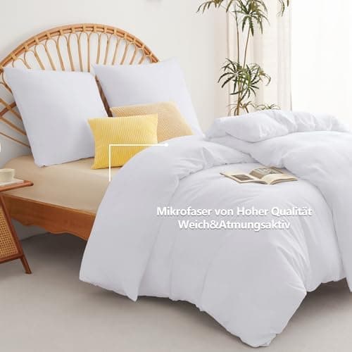WAVVE Bettwäsche 135x200 – 4‑teiliges Mikrofaser‑Set Anthrazit (inkl. 2×80×80 cm Kissenbezüge) mit Reißverschluss, OEKO‑