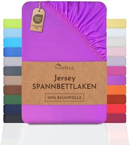 NatureMark Jersey-Spannbettlaken – 100% Baumwolle, 120 x 200 cm (Schoko Braun)