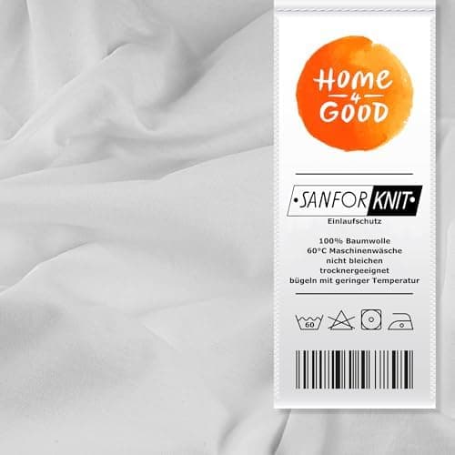 home4good Spannbettlaken 120x200 cm – Jersey 100% Baumwolle (OEKO-TEX STANDARD 100) – für Matratzenhöhe 15–25 cm, Weiß
