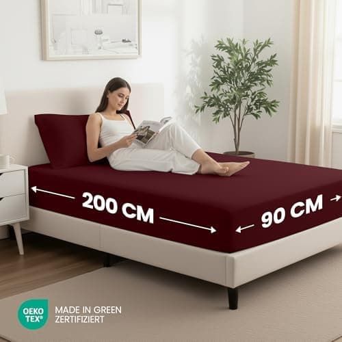 Utopia Bedding 2er-Set Spannbettlaken 140 x 200 cm – OEKO-TEX MADE IN GREEN zertifiziert – 35 cm Tiefe Tasche
