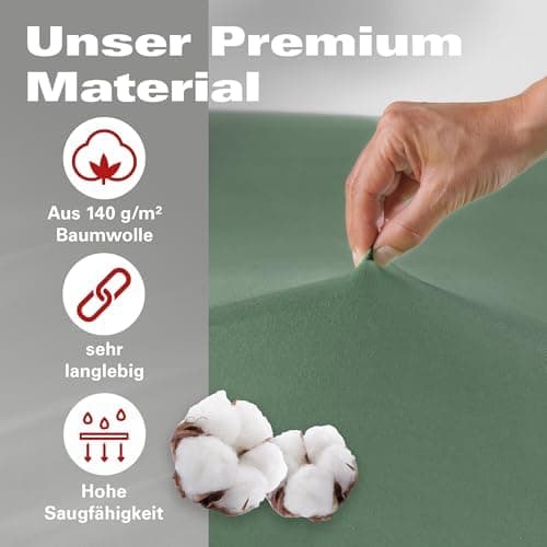 BaSaTex Bio-Jersey Spannbettlaken 120x200 cm – 100% Bio-Baumwolle, GOTS-zertifiziert – Taupe