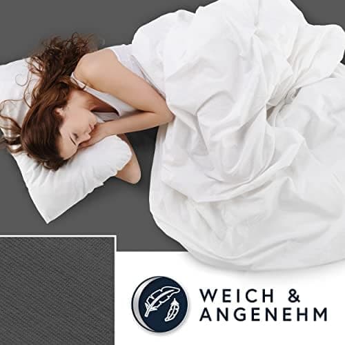MOON-Luxury Spannbettlaken/Spannbetttuch Jersey-Stretch 230 g/m² OEKO-TEX – anthrazit, 90×200–100×220