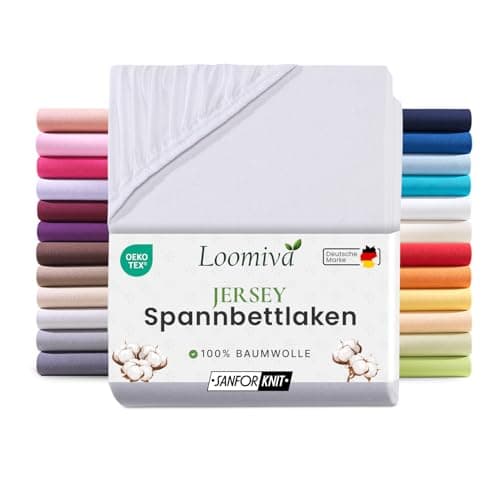 Jersey-Spannbettlaken 100% Baumwolle – 90–100×200 cm, für Matratzen bis 25 cm (Steghöhe bis 23 cm), Beige