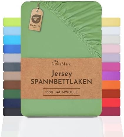 NatureMark Jersey-Spannbettlaken – 100% Baumwolle, 120 x 200 cm (Schoko Braun)