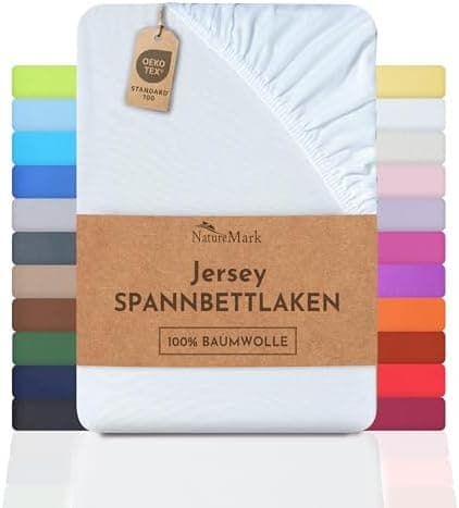 NatureMark Jersey-Spannbettlaken – 100% Baumwolle, 120 x 200 cm (Schoko Braun)