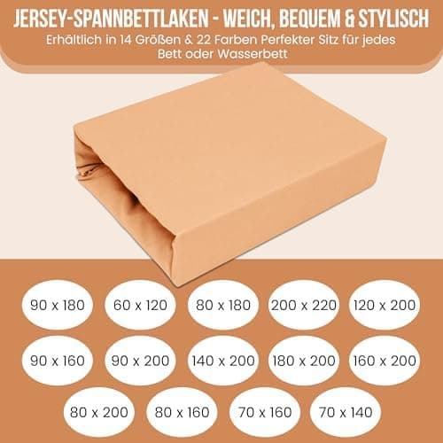 Elastisches Jersey-Spannbettlaken 90x180 cm – 100% Baumwolle, kuschelig warm
