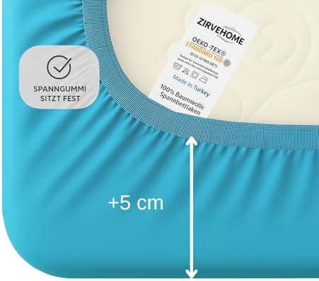Spannbettlaken 120x200 cm – Jersey 100% Baumwolle – für Matratzen bis 25 cm Höhe