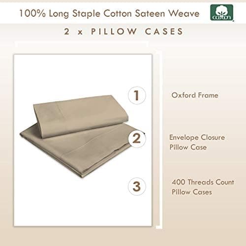 Pizuna Kissenbezüge 2er-Pack 40 x 80 cm Dunkelblau – 100% Langstapel-Baumwolle, 400 Fadenzahl