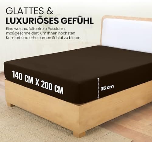 Utopia Bedding Spannbettlaken 180×200 cm – Grau, gebürstete Polyester‑Mikrofaser, OEKO‑TEX zertifiziert