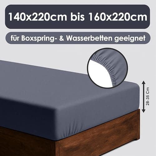 Jersey-Spannbettlaken / Spannbetttuch – 100% Baumwolle, 180x200–200x200 cm