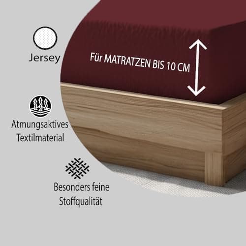 120x200 cm Jersey-Spannbettlaken – 100% Baumwolle, Weiß