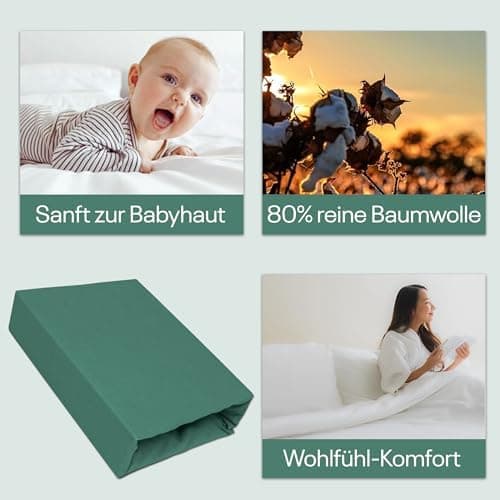Elastisches Jersey-Spannbettlaken 90x180 cm – 100% Baumwolle, kuschelig warm