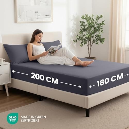 Utopia Bedding 2er-Set Spannbettlaken 140 x 200 cm – OEKO-TEX MADE IN GREEN zertifiziert – 35 cm Tiefe Tasche