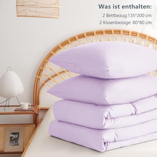 WAVVE Bettwäsche 135x200 – 4‑teiliges Mikrofaser‑Set Anthrazit (inkl. 2×80×80 cm Kissenbezüge) mit Reißverschluss, OEKO‑
